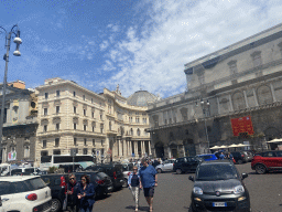 The Piazza Trieste e Trento square with the west side of the Teatro di San Carlo theatre and the south entrance of the Galleria Umberto I gallery