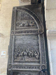Reliefs on the bronze portal at the Vestibule of the Castel Nuovo castle