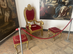 Chair and stools at the Second Floor of the Civic Museum at the Castel Nuovo castle