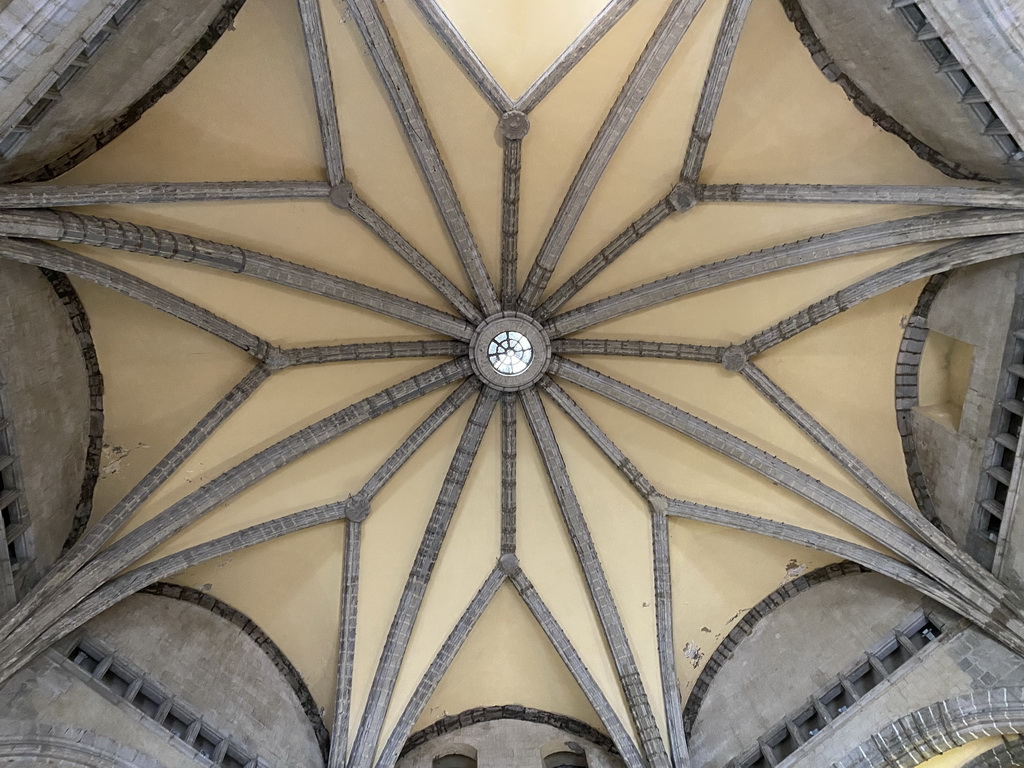 Ceiling of the Baron`s Hall at the Castel Nuovo castle