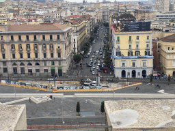 The Piazza Municipio square and the Via Agostino Depretis street, viewed from the north side of the roof of the Castel Nuovo castle