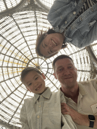 Tim, Miaomiao and Max with the ceiling of the dome of the Galleria Umberto I gallery