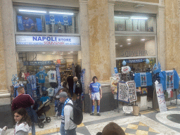 Front of the SSC Napoli store at the Via Toledo street