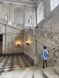 Max at the main staircase at the Royal Palace of Naples