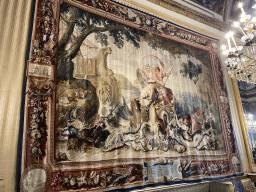Tapestry at the Ambassadors` Hall at the Royal Palace of Naples