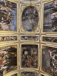 Paintings on the ceiling of the Ambassadors` Hall at the Royal Palace of Naples