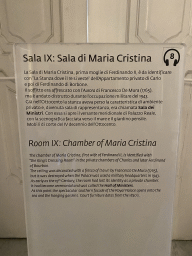 Information on the Chamber of Maria Cristina at the Royal Palace of Naples