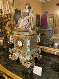 Clock with Mary Stuart at the Queen`s First Parlour at the Royal Palace of Naples, with explanation