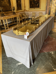 Table with Centrepiece with Banquetting Figures at the Farnese Collection Room at the Royal Palace of Naples, with explanation