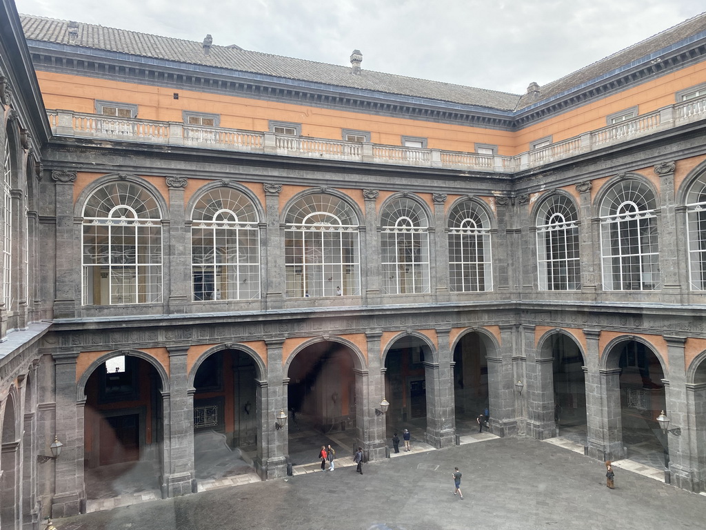 Inner square of the Royal Palace of Naples, viewed from the upper floor