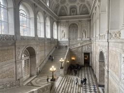 Main staircase at the Royal Palace of Naples, viewed from the Ambulatory