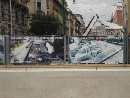 Information on the metro construction at the Piazza Municipio square