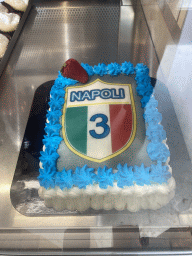 Cake decorated for SSC Napoli`s third Italian championship at the Zenit Café