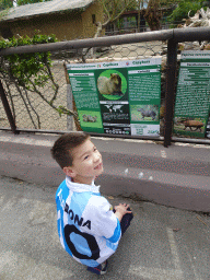 Max with information on the Capybara at the Zoo di Napoli