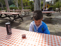 Max having a drink at the terrace of the Chalet dello Zoo restaurant at the Zoo di Napoli