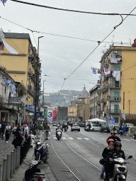 The Calata Ponte di Casanova street, the Porta Capuana gate, the Chiesa di Santa Caterina a Formiello church, the Chiesa Parrocchiale di Sant`Anna a Capuana church and the Vomero Hill with the Castel Sant`Elmo castle and the Museo Nazionale di San Martino museum