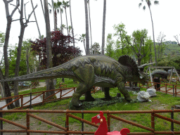 Triceratops statue at the Zoorassic Park exhibition at the Zoo di Napoli