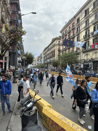 SSC Napoli football fans at the Corso Umberto I street