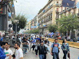 SSC Napoli football fans at the Corso Umberto I street