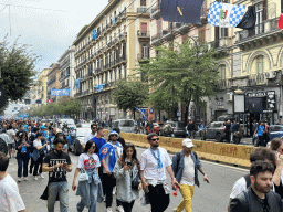 SSC Napoli football fans at the Corso Umberto I street