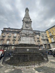 The Obelisco di San Domenico obelisk at the Piazza San Domenico Maggiore square