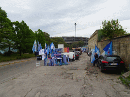 Souvenir stalls at the Via Claudio street and the north side of the Stadio Diego Armando Maradona stadium