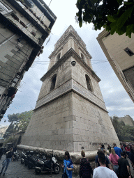 The Old Bell Tower of the Chiesa di Santa Marta church at the crossing of the Via Benedetto Croce and Via Santa Chiara streets