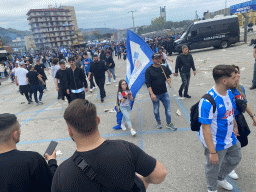 Football fans at the southeast side of the Stadio Diego Armando Maradona stadium, just before the football match SSC Napoli - Salernitana