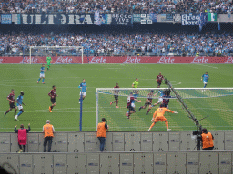 SSC Napoli in the attack at the Stadio Diego Armando Maradona stadium, viewed from the Curva A Inferiore grandstand, during the football match SSC Napoli - Salernitana