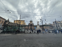 The Piazza Dante square with the Monument of Dante Alighieri and the front of the Convitto Nazionale Vittorio Emanuele II boarding school