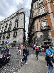 SSC Napoli football fans at the Via Toledo street