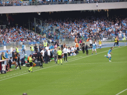 Substitution by SSC Napoli at the Stadio Diego Armando Maradona stadium, viewed from the Curva A Inferiore grandstand, during the football match SSC Napoli - Salernitana