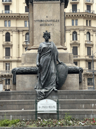 Front of the lower part of the Vittorio Emanuele II Monument at the Piazza Giovanni Bovio square