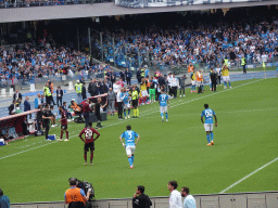 Substitution by SSC Napoli at the Stadio Diego Armando Maradona stadium, viewed from the Curva A Inferiore grandstand, during the football match SSC Napoli - Salernitana