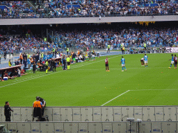 Substitution by SSC Napoli at the Stadio Diego Armando Maradona stadium, viewed from the Curva A Inferiore grandstand, during the football match SSC Napoli - Salernitana