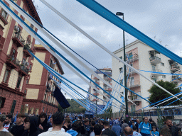 Football fans at the Via Pietro Jacopo de Gennaro street, right after the football match SSC Napoli - Salernitana