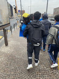 SSC Napoli football fans with a Victor Osimhen mannequin at the Via Cristoforo Colombo street