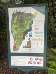 Map of the Real Basco di Capodimonte park at the west entrance at the Via Miano street