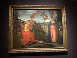 Painting `Adorazione del Bambino` by Luca Signorelli at the First Floor of the Museo di Capodimonte museum