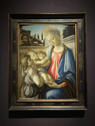 Painting `Madonna con Bambino e Due Angeli` by Botticelli at the First Floor of the Museo di Capodimonte museum