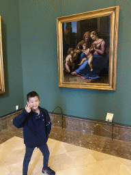 Max with a painting at the First Floor of the Museo di Capodimonte museum