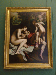 Painting `La Morte di Adone` by Luca Cambiaso at the First Floor of the Museo di Capodimonte museum