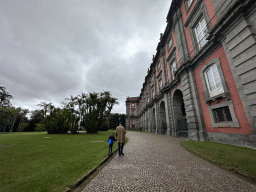 Tim and Max in front of the Reggia di Capodimonte museum at the Real Basco di Capodimonte park