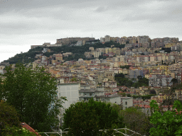 The Vomero Hill with the Castel Sant`Elmo castle and the Museo Nazionale di San Martino museum, viewed from the Via Capodimonte street