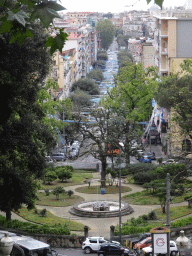 The Via Tondo di Capodimonte roundabout and the Corso Amedeo di Savoia street, viewed from the Gradini Capodimonte staircase