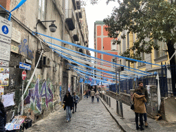 Decorations for SSC Napoli`s third Italian championship at the Via Nilo street