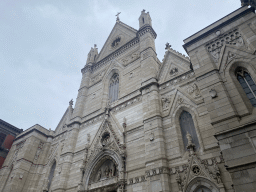 Facade of the Duomo di Napoli cathedral, viewed from the Piazzetta Guglia del Duomo square