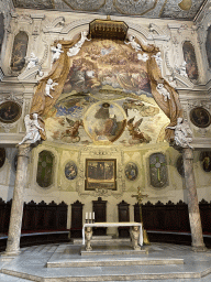 Altar, reliefs and frescoes at the Chapel of Santa Restituta at the Duomo di Napoli cathedral