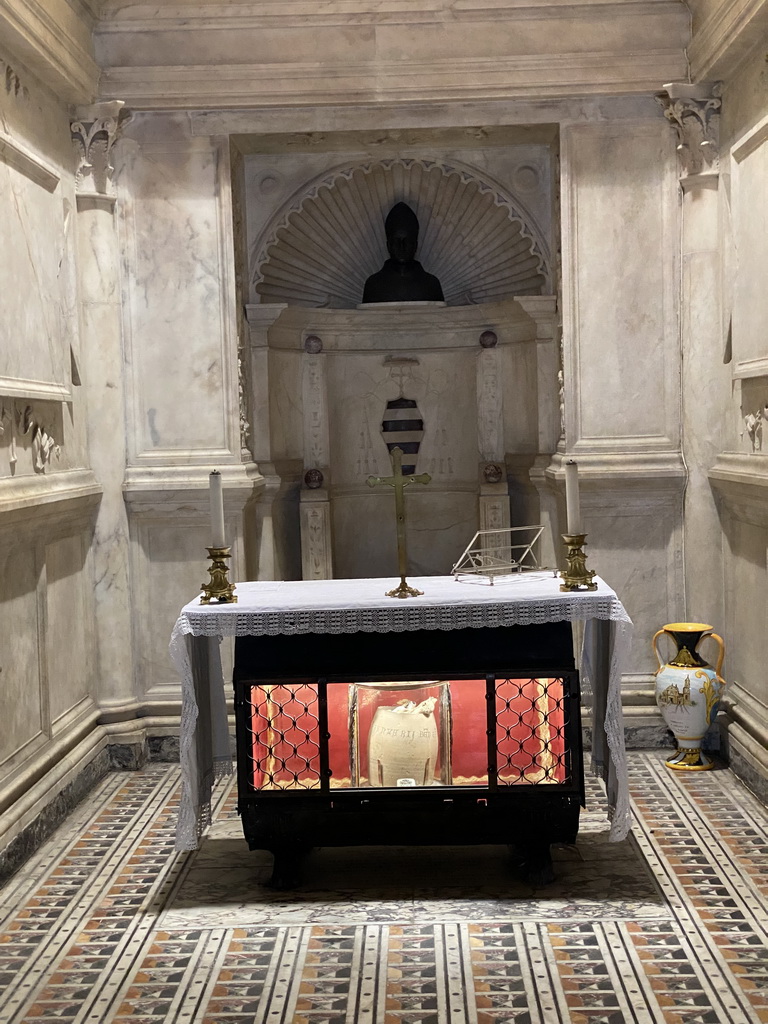 Altar with relic at the Crypt of San Gennaro at the Duomo di Napoli cathedral