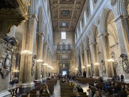 Nave of the Duomo di Napoli cathedral, viewed from the transept